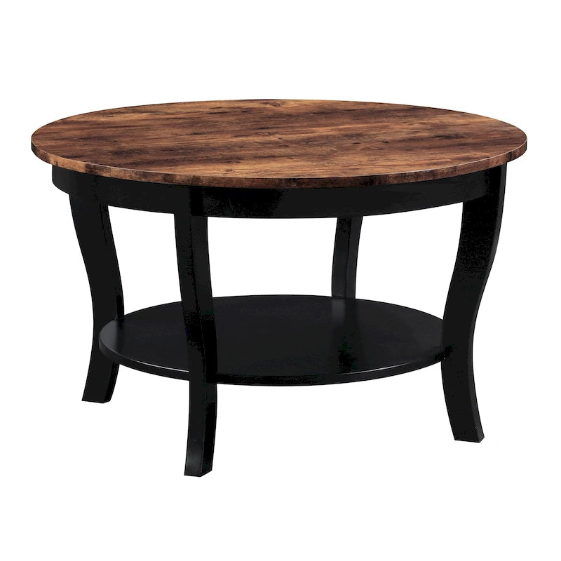 Table basse ronde avec étagère American Heritage de Convenience Concepts