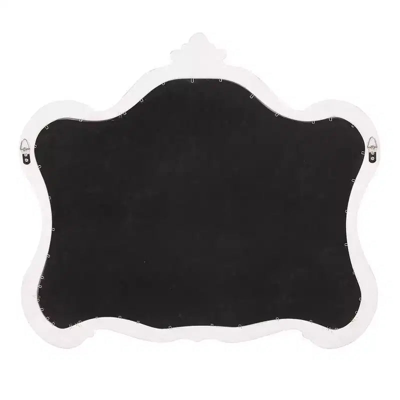 Miroir mural d'appoint 28"x32" brillant blanc avec cadre orné