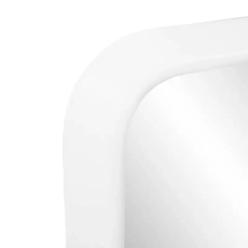 Miroir mural carré contemporain encadré incurvé, blanc 41,9 cm