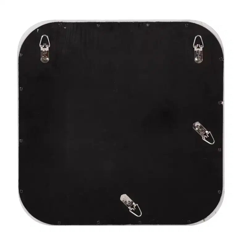Miroir mural carré contemporain encadré incurvé, blanc 41,9 cm