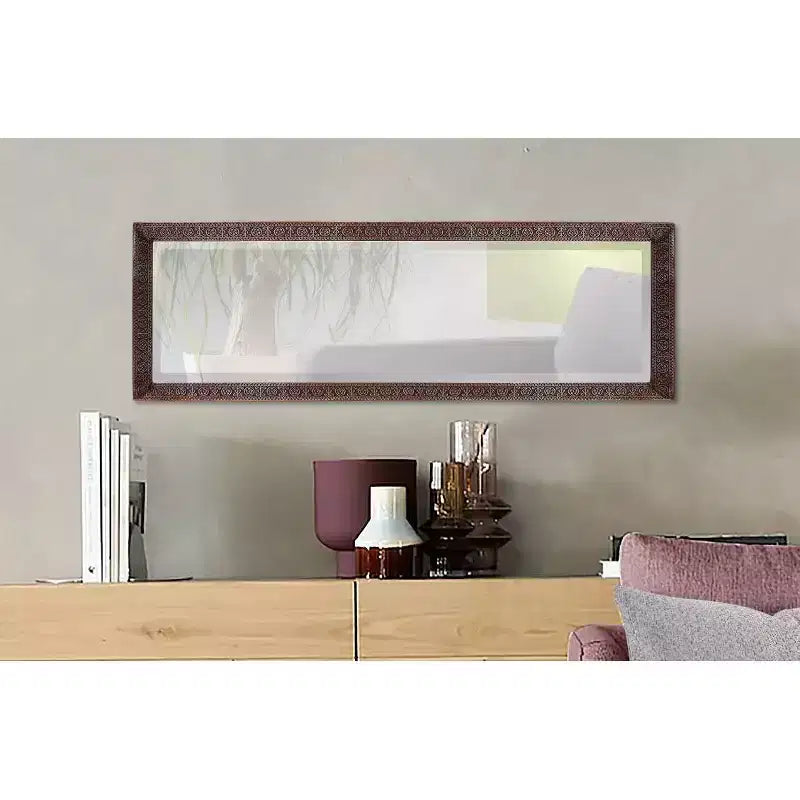 Miroir rectangulaire psyché 30x90 cm, cadre en métal bronze