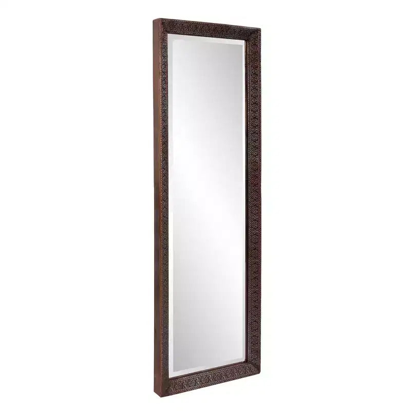 Miroir rectangulaire psyché 30x90 cm, cadre en métal bronze