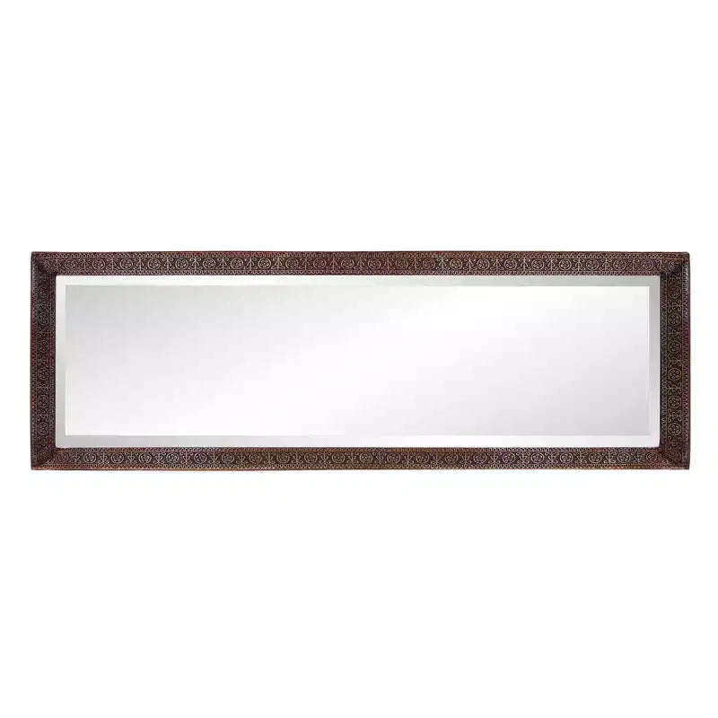 Miroir rectangulaire psyché 30x90 cm, cadre en métal bronze