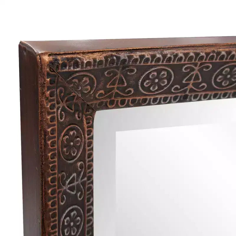 Miroir rectangulaire psyché 30x90 cm, cadre en métal bronze