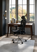 Fauteuil de Bureau Ergonomique en Maille, Chaise de Bureau, Dossier Haut, Soutien Lombaire Réglable, Appui-tête et Repose-pieds Rembourrés, pour Chambre, Bureau, Étudiant