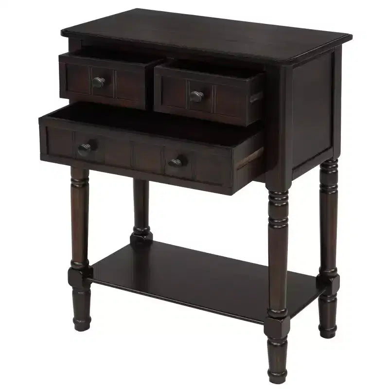 Console rectangulaire en bois de 23,7 pouces avec 3 tiroirs