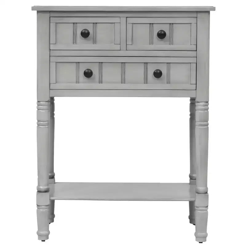 Console rectangulaire en bois de 23,7 pouces avec 3 tiroirs