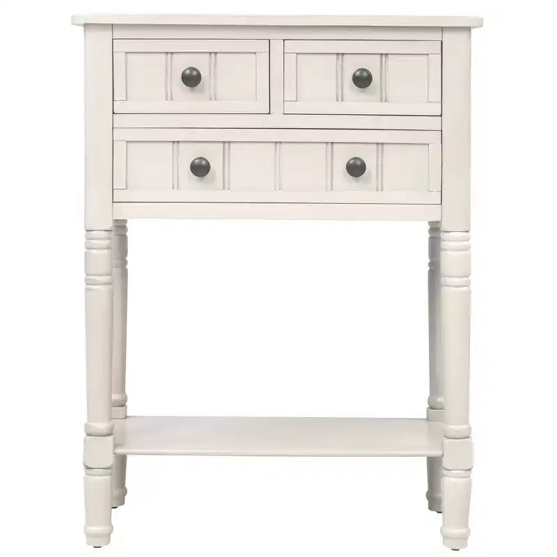 Console rectangulaire en bois de 23,7 pouces avec 3 tiroirs
