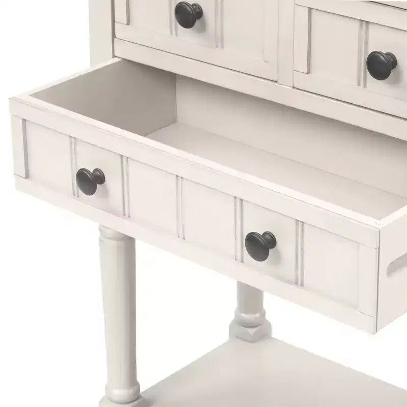 Console rectangulaire en bois de 23,7 pouces avec 3 tiroirs