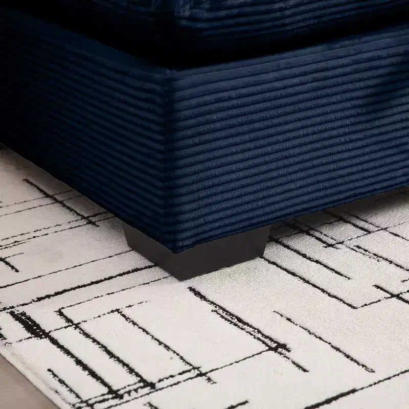Banc de rangement ottoman carré en velours côtelé avec rangement caché, repose-pieds rembourré