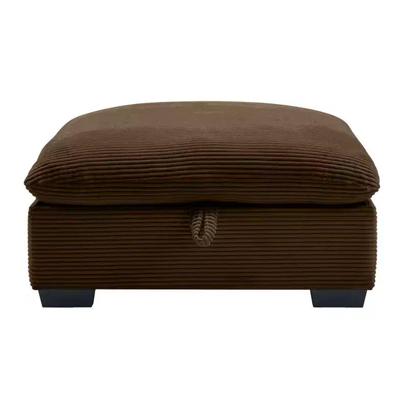 Banc de rangement ottoman carré en velours côtelé avec rangement caché, repose-pieds rembourré