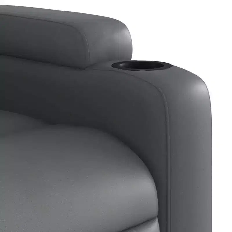 Fauteuil inclinable de massage Power Lift, en similicuir avec porte-gobelets, gris
