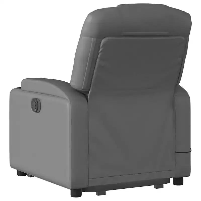 Fauteuil inclinable de massage Power Lift, en similicuir avec porte-gobelets, gris
