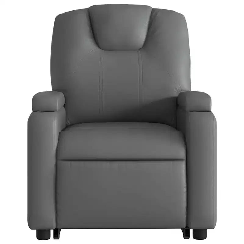 Fauteuil inclinable de massage Power Lift, en similicuir avec porte-gobelets, gris
