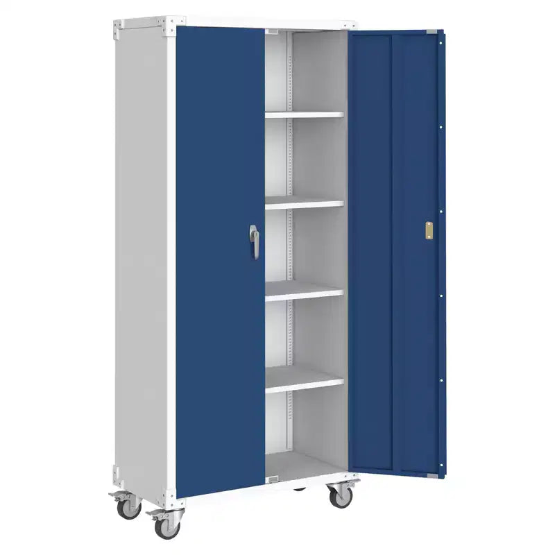 Meuble de rangement roulant en métal robuste de 71,7" avec étagères réglables