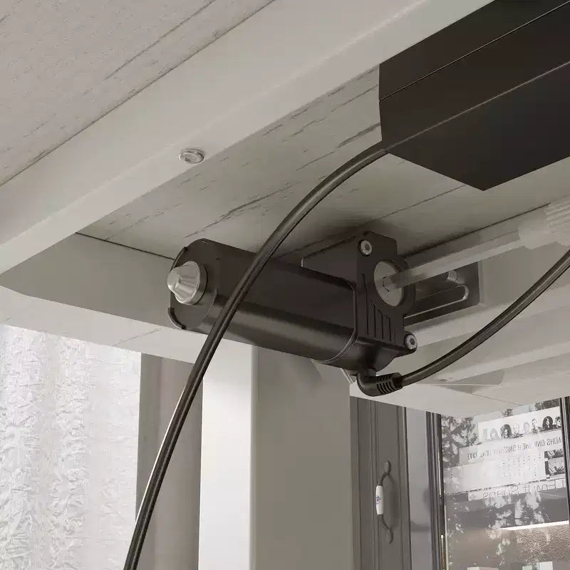 Bureau d'angle électrique à hauteur réglable avec tiroirs de rangement, ports de charge et 4 réglages de mémoire
