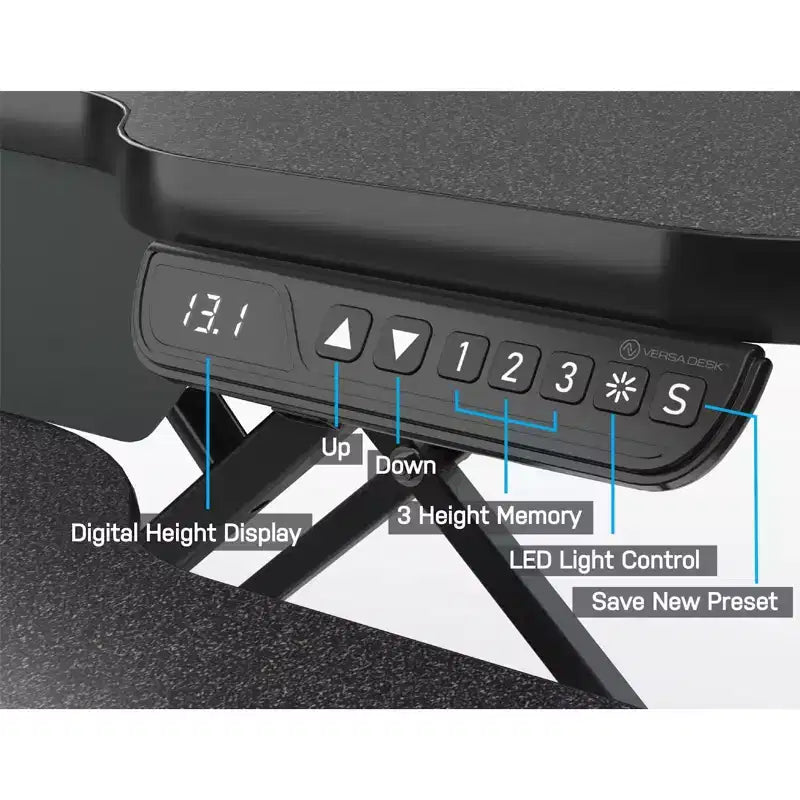 Convertisseur de bureau debout électrique réglable en hauteur de 40" avec port USB, noir