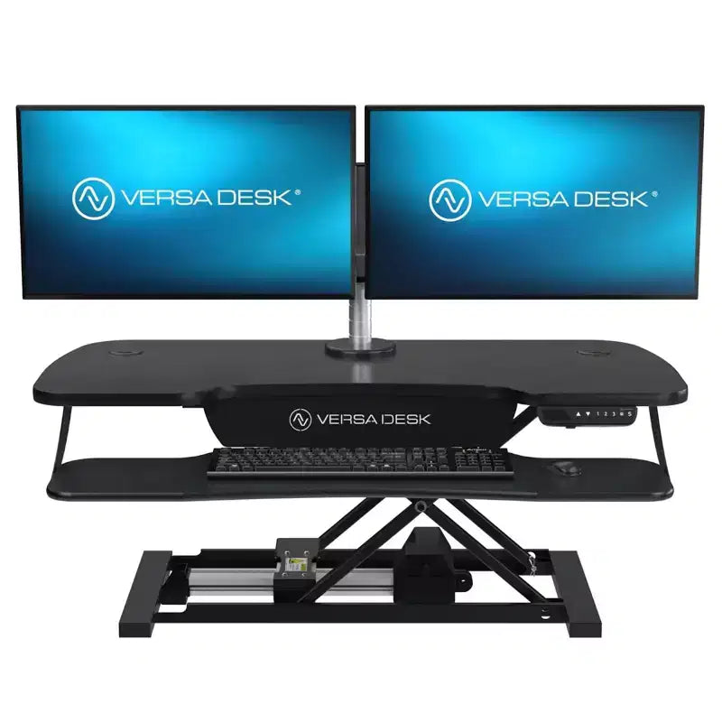 Convertisseur de bureau debout électrique réglable en hauteur de 40" avec port USB, noir