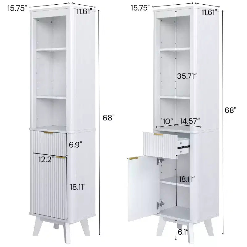 Meuble de rangement haut de salle de bain moderne avec tiroir et porte, bois