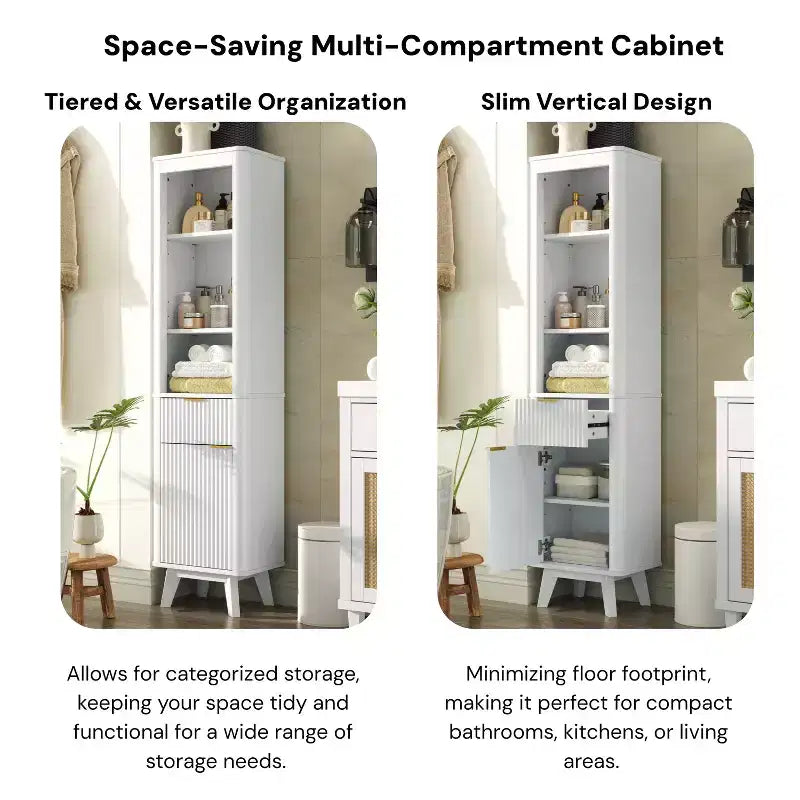 Meuble de rangement haut de salle de bain moderne avec tiroir et porte, bois