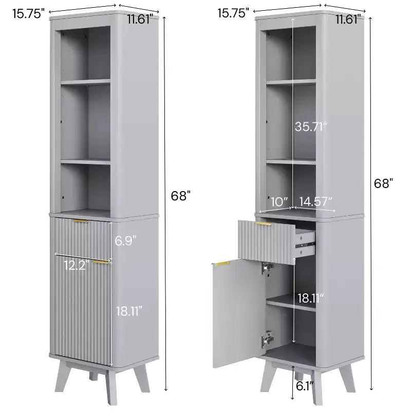 Meuble de rangement haut de salle de bain moderne avec tiroir et porte, bois
