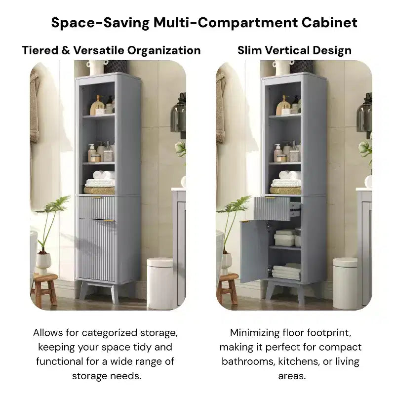Meuble de rangement haut de salle de bain moderne avec tiroir et porte, bois