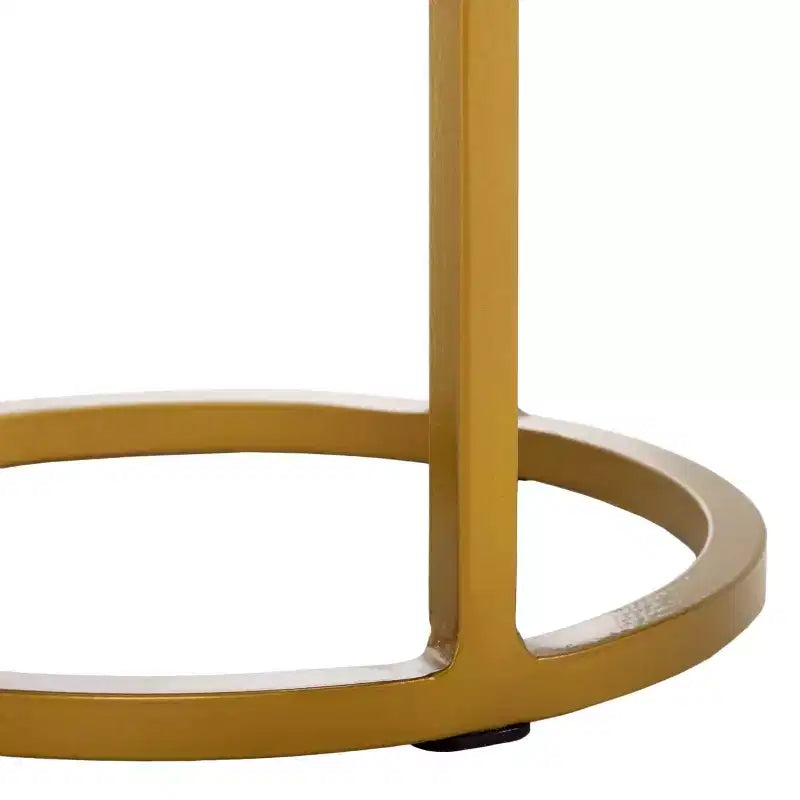 Table d'appoint à plateau en pierre et piètement en métal doré
