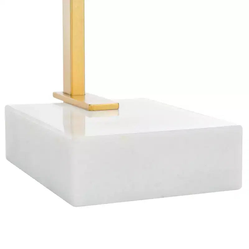 Table d'appoint avec base en marbre, blanche et dorée