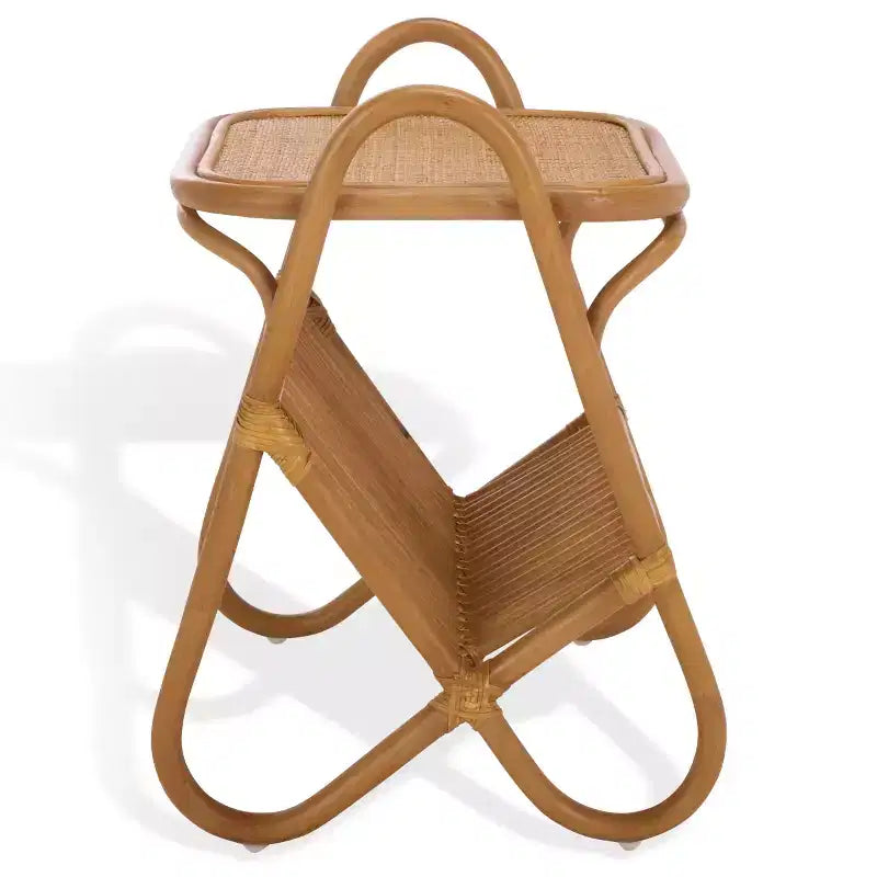 Table d'appoint porte-revues en rotin, naturel