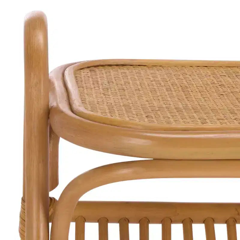 Table d'appoint porte-revues en rotin, naturel