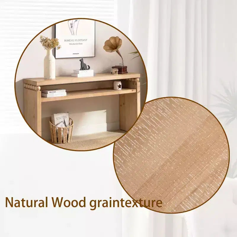 Console moderne en bois de style ferme, 150 cm, marron