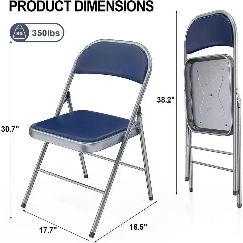 Lot de 2 chaises pliantes avec sièges rembourrés
