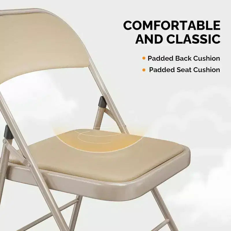 Lot de 2 chaises pliantes avec sièges rembourrés