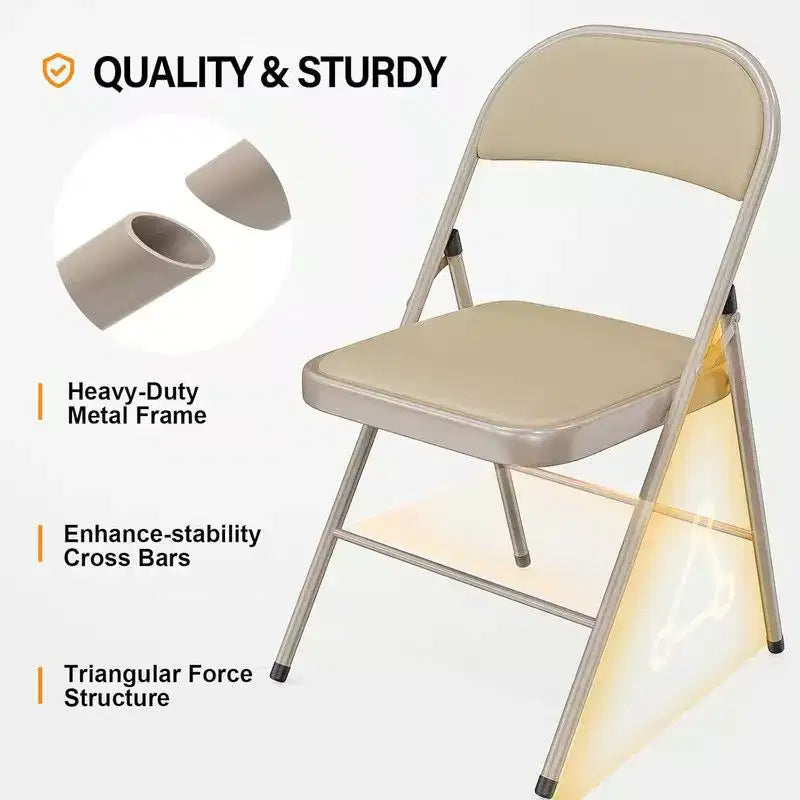 Lot de 2 chaises pliantes avec sièges rembourrés