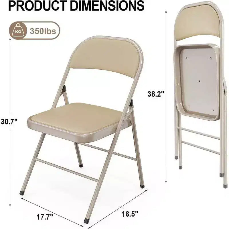 Lot de 2 chaises pliantes avec sièges rembourrés