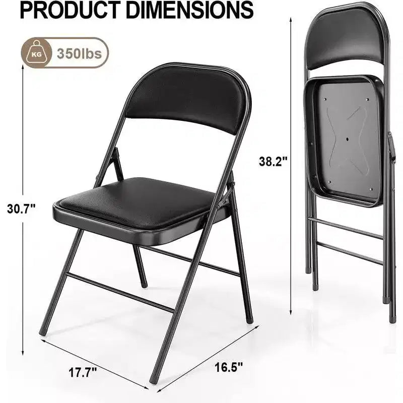 Lot de 2 chaises pliantes avec sièges rembourrés