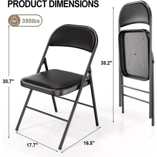 Lot de 2 chaises pliantes avec sièges rembourrés