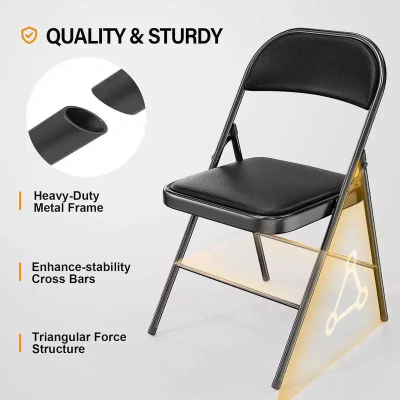 Lot de 2 chaises pliantes avec sièges rembourrés