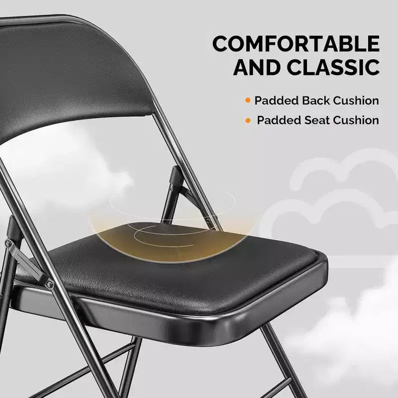 Lot de 2 chaises pliantes avec sièges rembourrés