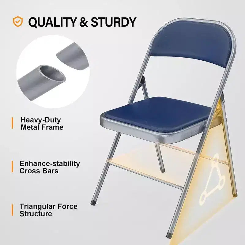 Lot de 2 chaises pliantes avec sièges rembourrés