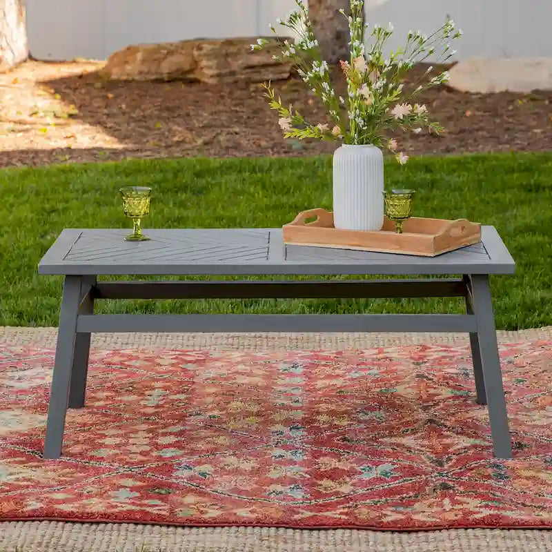 Table basse chevron en bois d'acacia Elephant Point Middlebrook