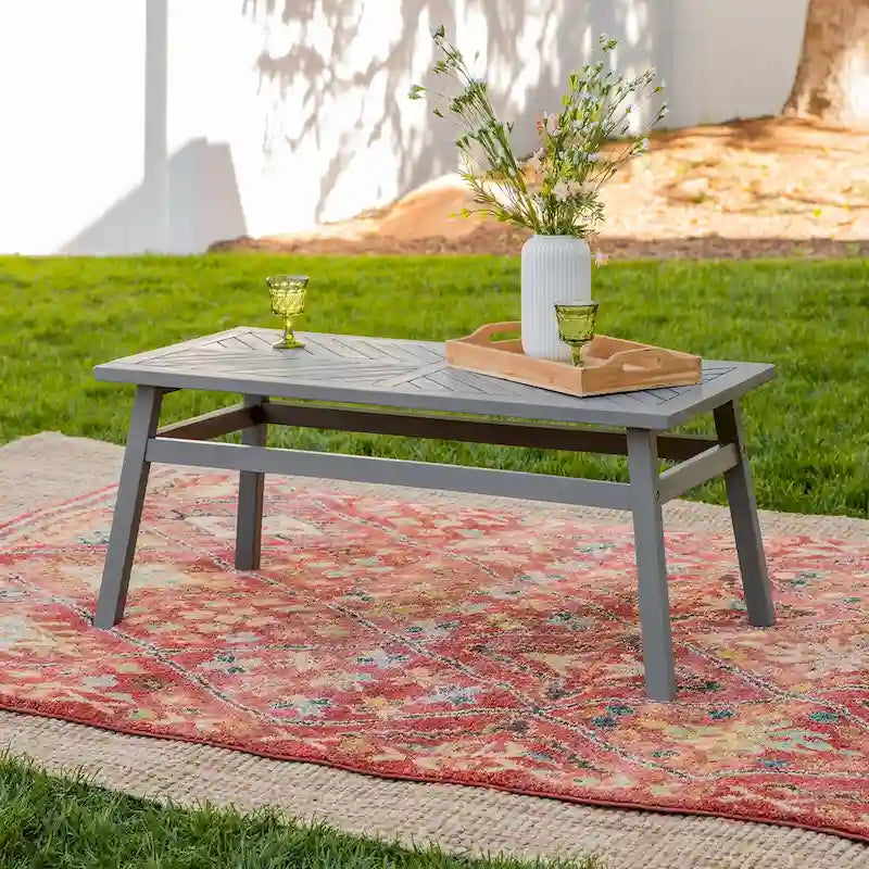 Table basse chevron en bois d'acacia Elephant Point Middlebrook