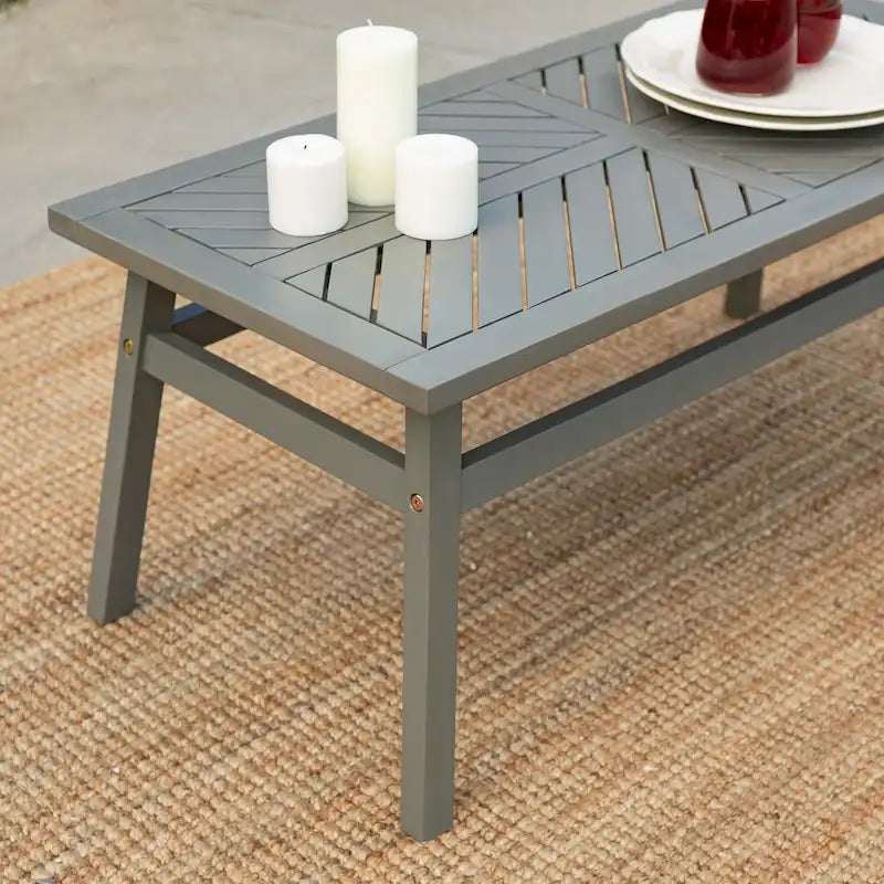 Table basse chevron en bois d'acacia Elephant Point Middlebrook