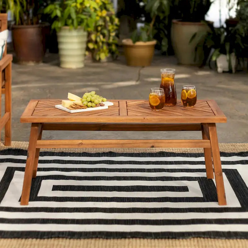 Table basse chevron en bois d'acacia Elephant Point Middlebrook
