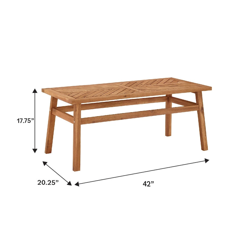 Table basse chevron en bois d'acacia Elephant Point Middlebrook