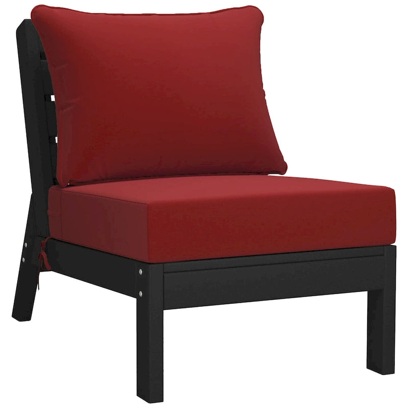 Polytrends Birchwood Canapé d'extérieur 3 places avec coussins en HDPE tout temps, noir