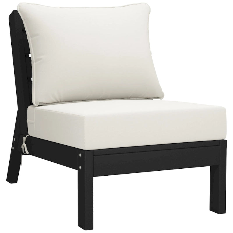 Polytrends Birchwood Canapé d'extérieur 3 places avec coussins en HDPE tout temps, noir