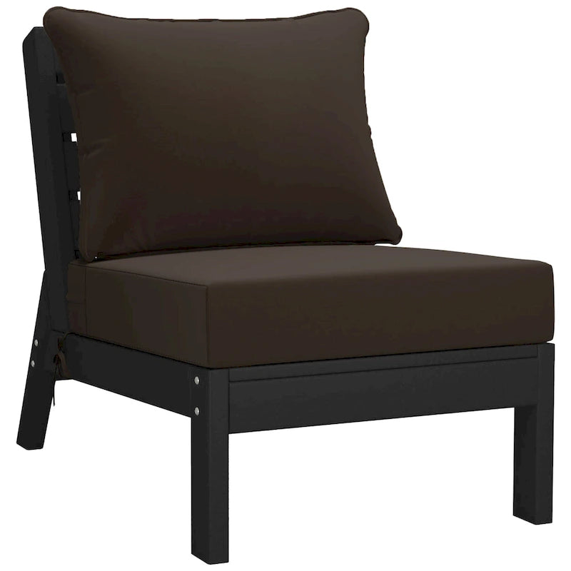 Polytrends Birchwood Canapé d'extérieur 3 places avec coussins en HDPE tout temps, noir