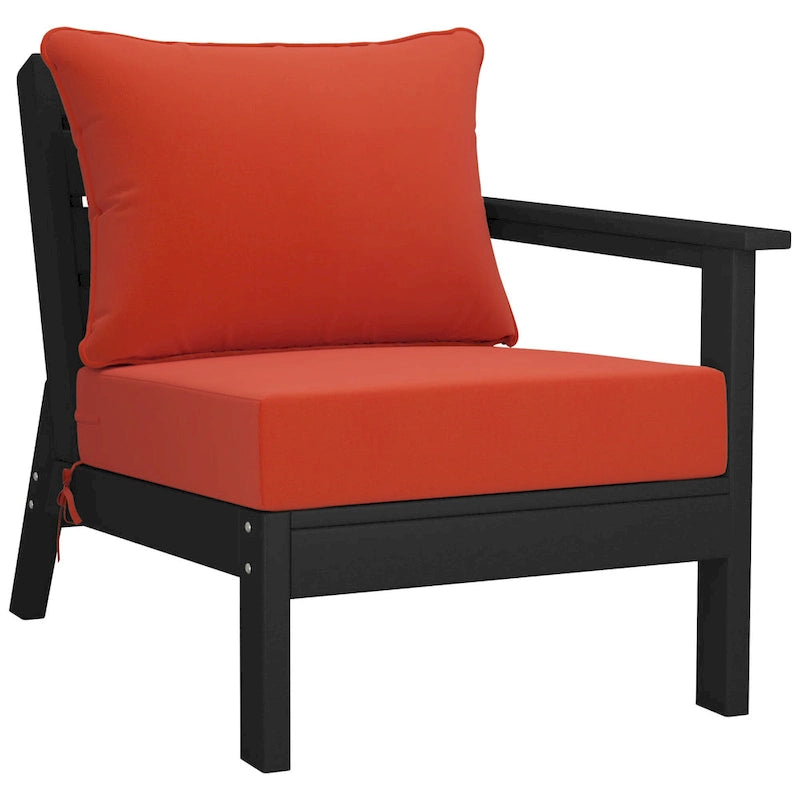 Polytrends Birchwood Canapé d'extérieur 3 places avec coussins en HDPE tout temps, noir
