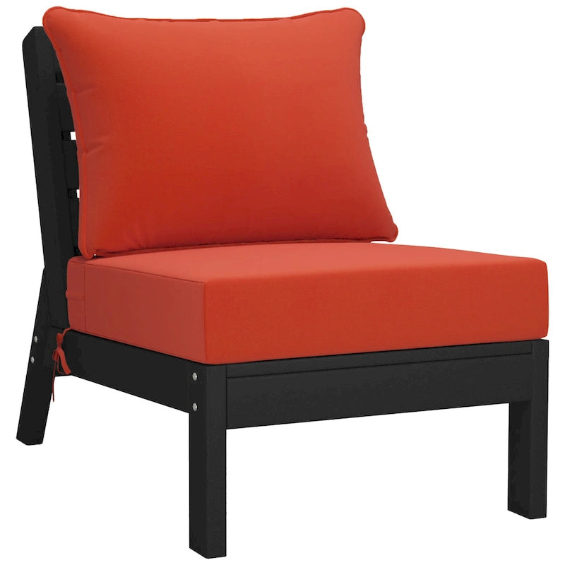 Polytrends Birchwood Canapé d'extérieur 3 places avec coussins en HDPE tout temps, noir